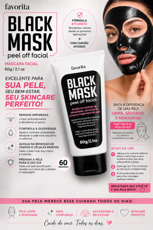 Máscara Negra (com argila preta) Favorita, 60g