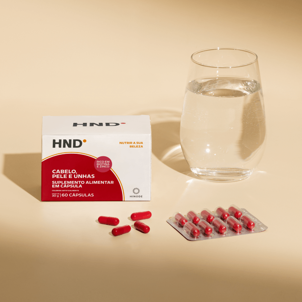 Suplemento Alimentar em Cápsula Cabelo, Pele e Unha HND Hinode, 60 cápsulas 30g