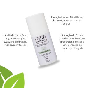 Desodorante Roll-On Antitranspirante Sens Herbalis Hinode, 55ml V. 07/26