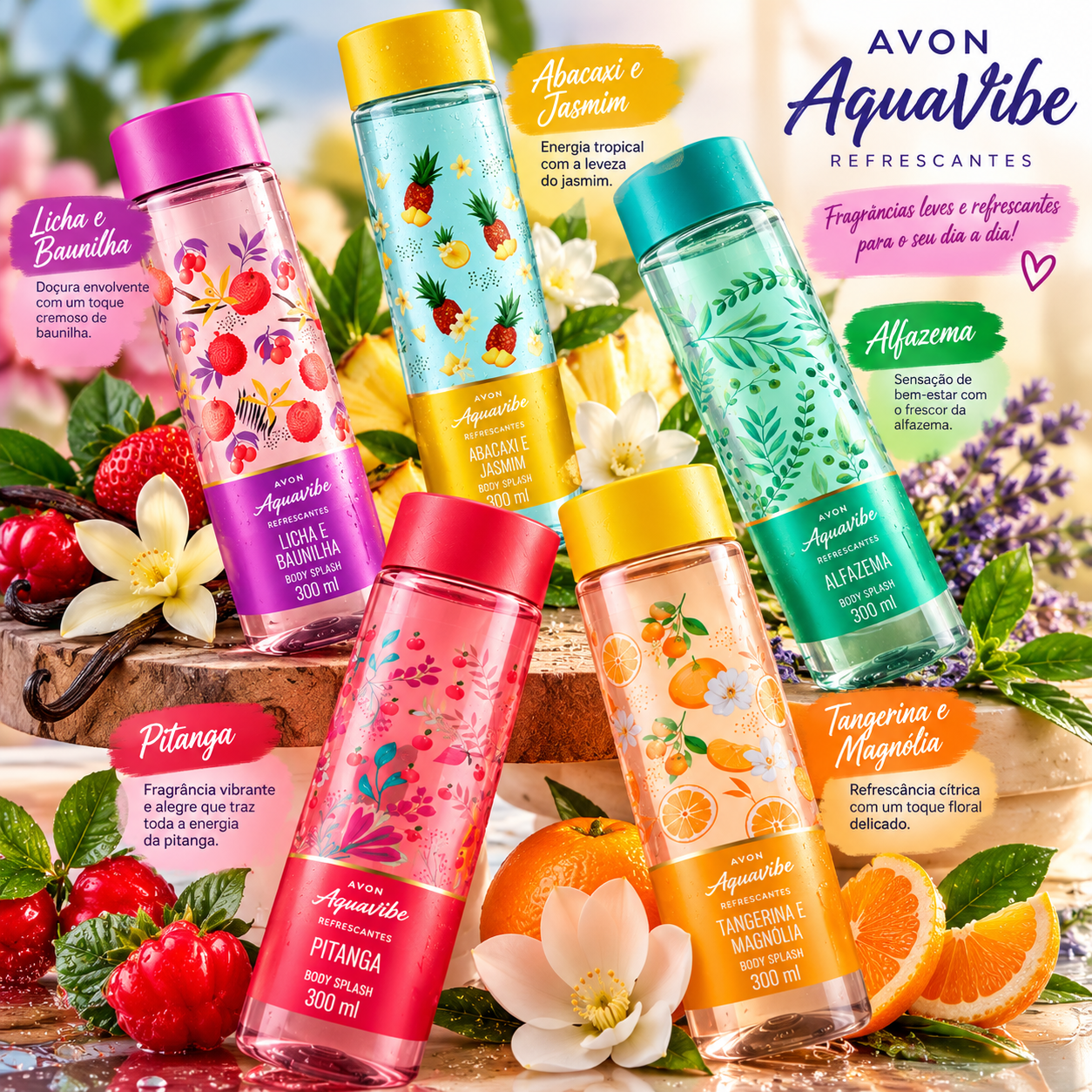 Body Splash Aquavibe Avon, 300ml - Imagem 2