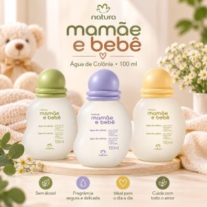 Água de colônia Natura Mamãe e bebê, 100ml