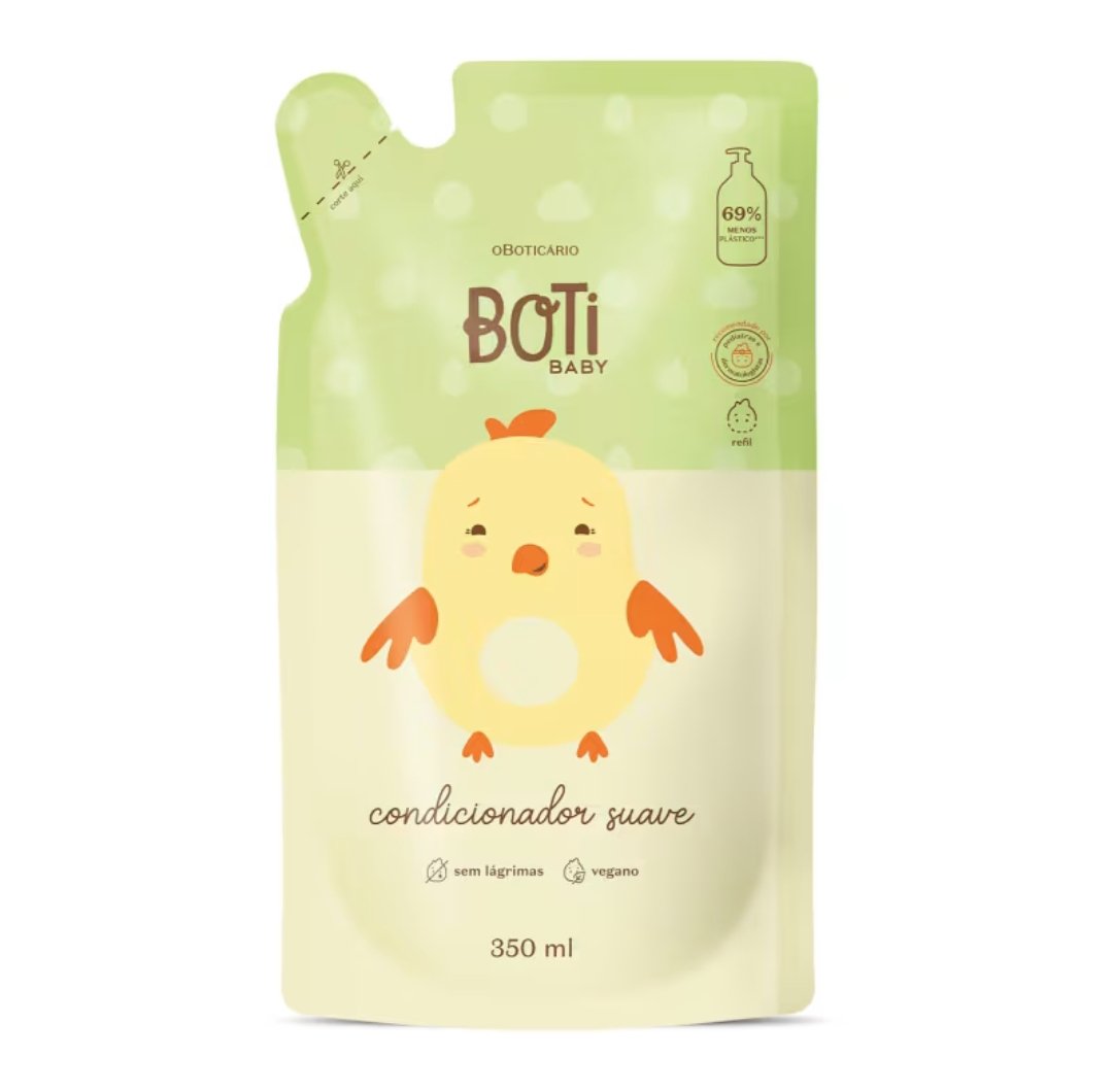 Refil condicionador suave Boti Baby oBoticário, 350ml V. 01/27