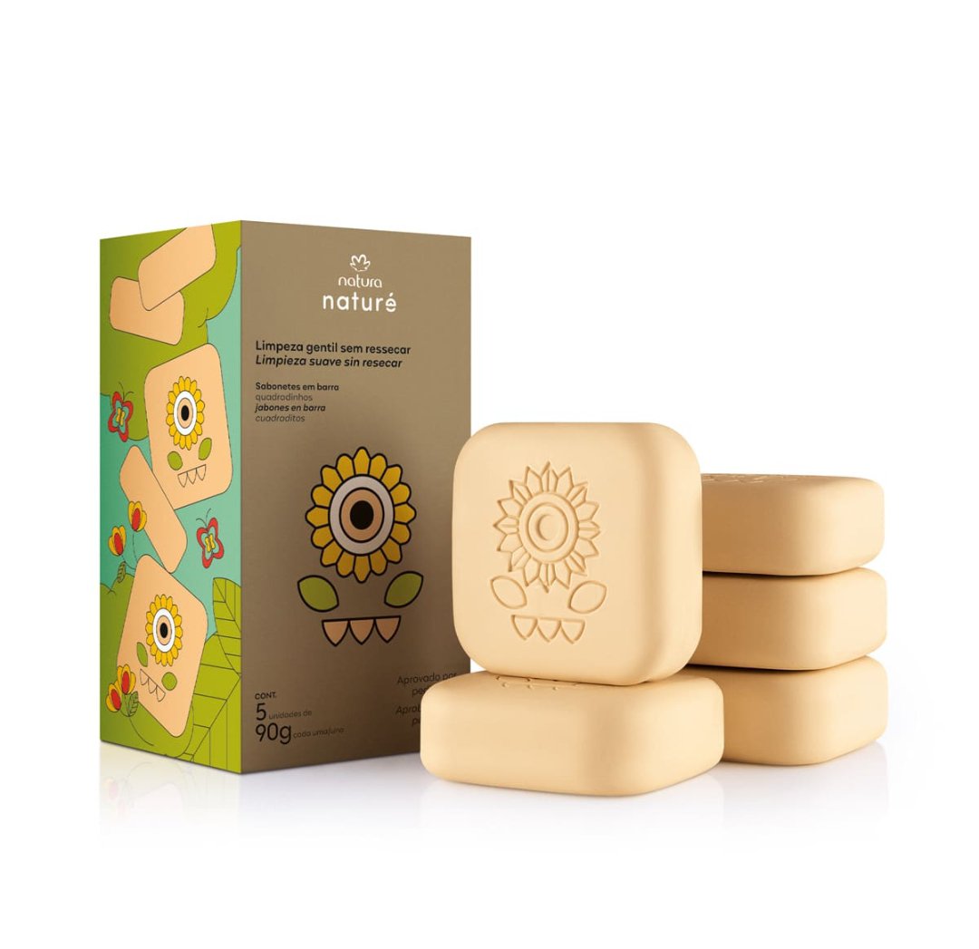 Sabonetes em barra Natura Naturé, 5uni. 90g cada V. 02/29