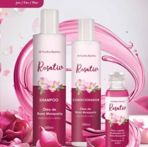Linha Rosativ Rosa mosqueta para cabelos Abelha Rainha