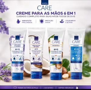Luvas de silicone Creme protetor para as mãos Avon Care 75g