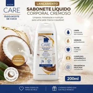 Sabonete líquido corporal cremoso Avon Care 200ml